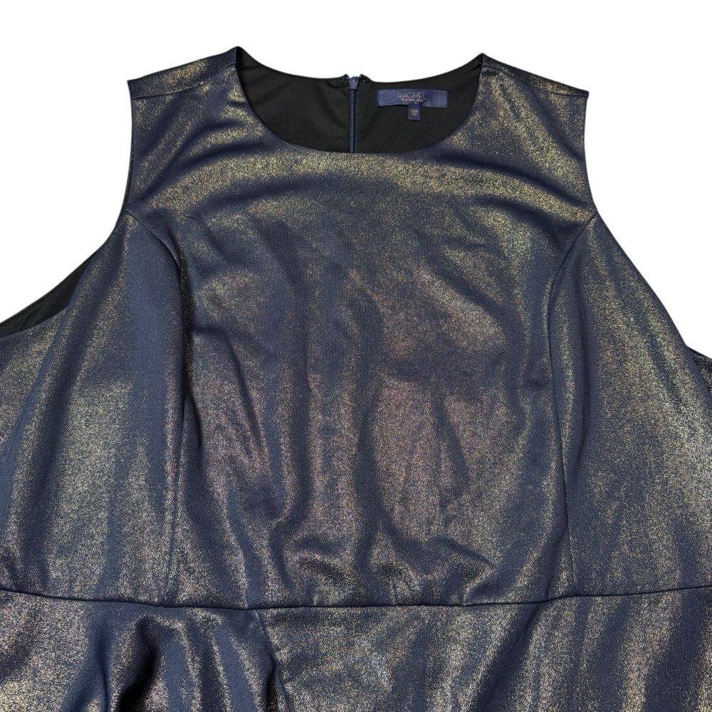 NWT New $139 Rachel Roy Augustine Metallic Ruffle Dress Size 24W - Picture 5 of 10
